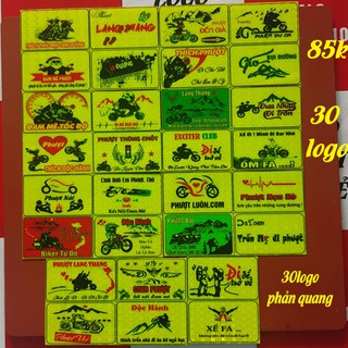 combo bộ 30 logo tem phượt phản quang