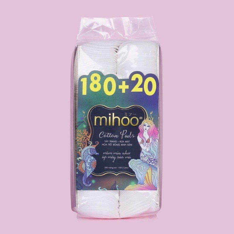 BÔNG TẨY TRANG MIHOO HÀN QUỐC ( CHÍNH HÃNG ) 200 Pads
