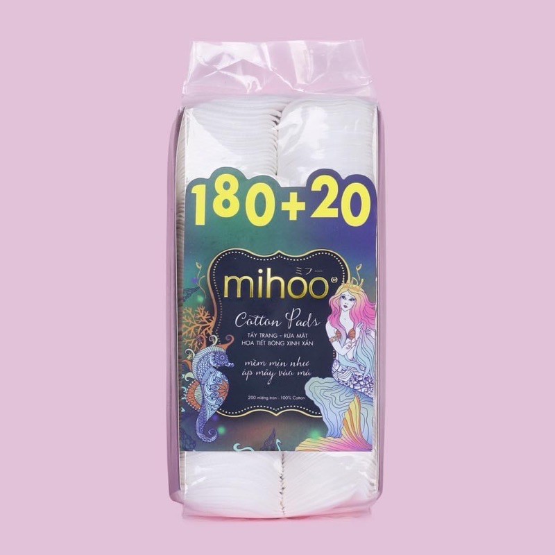 BÔNG TẨY TRANG MIHOO HÀN QUỐC ( CHÍNH HÃNG ) 200 Pads