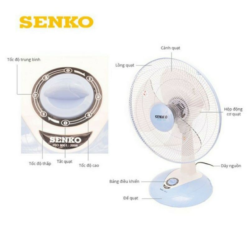 Quạt Bàn SENKO B1216 Bảo Hành 24 Tháng - Yoboshop