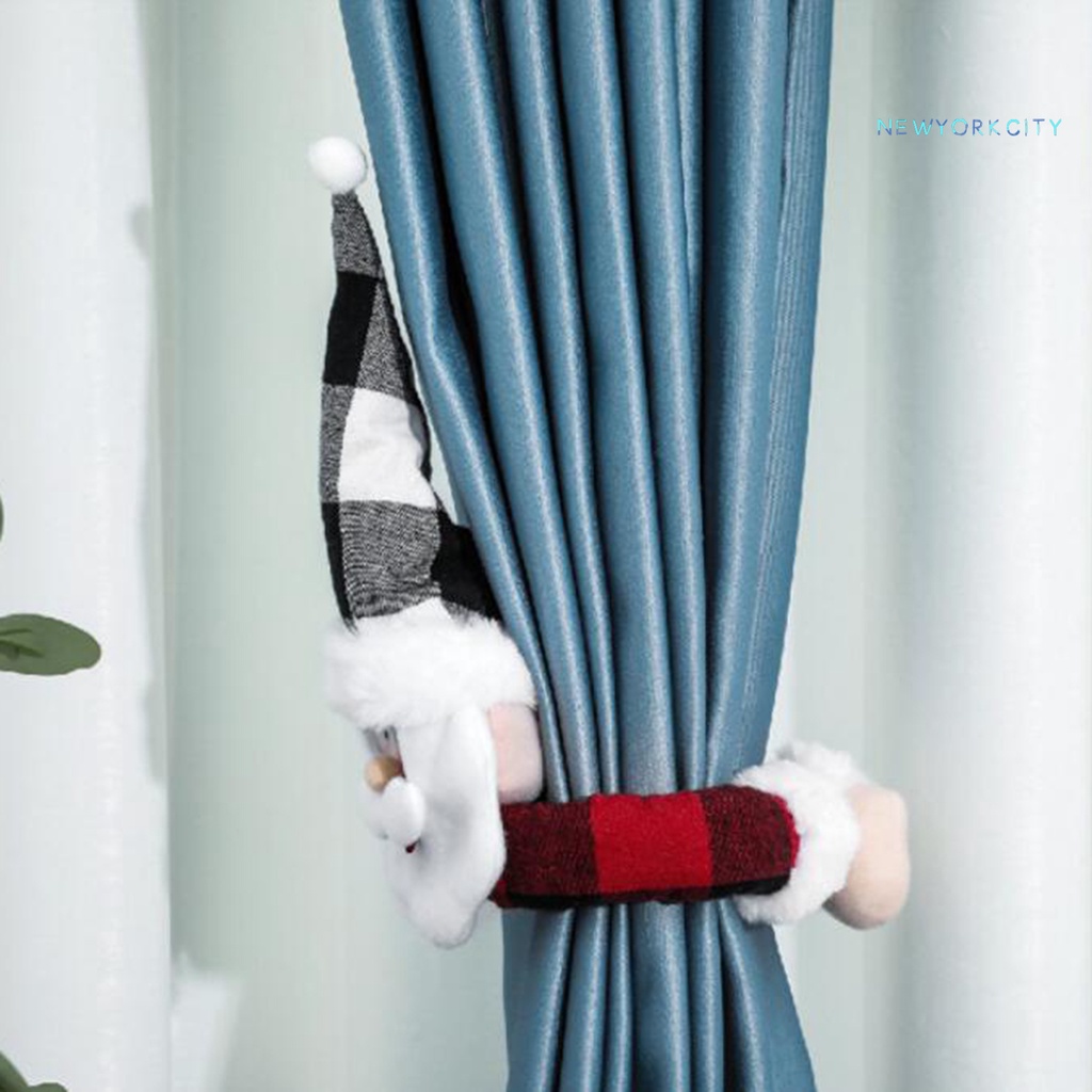 Cod-curtain Móc Treo Rèm Cửa Sổ Bằng Vải Thiết Kế Hình Ông Già Noel / Người Tuyết Trang Trí Nhà Cửa Dịp Giáng Sinh