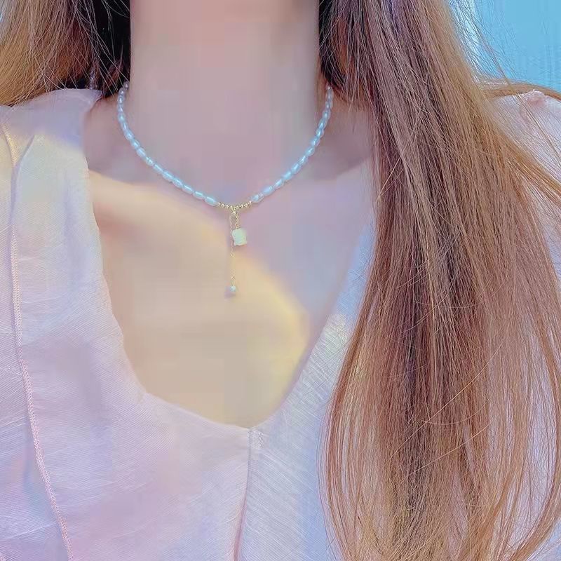 Bộ Vòng Cổ / Vòng Tay / Dây Chuyền Ngọc Trai Tự Nhiên Hoa Lily Cao Cấp Phong Cách Ba