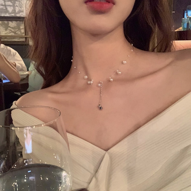 Vòng Cổ Choker Đính Ngọc Trai Nhân Tạo Phong Cách Hàn Quốc
