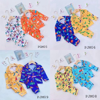 BỘ PYJAMA BÉ TRAI NỈ XUẤT HÀN CO GIÃN MỀM CHO BÉ