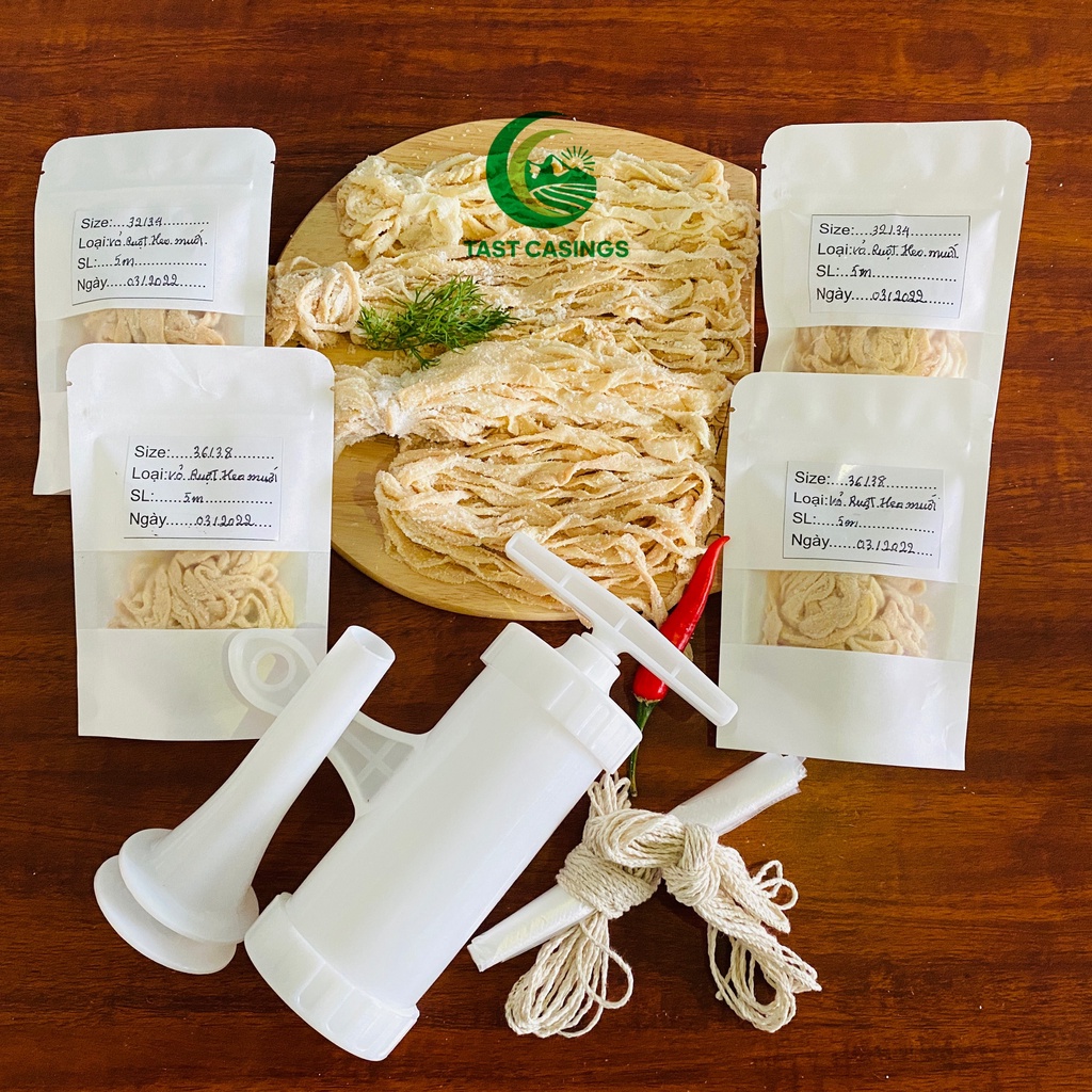 Combo làm xúc xích lạp xưởng dành cho gia đình và trẻ nhỏ (20m ruột + dụng cụ) - Bành Trình Food