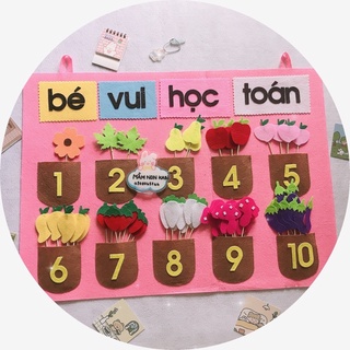 (Học liệu vải nỉ 70x50cm)Bảng nỉ toán học trang trí màu sắc ngẫu nhiên-đồ chơi mầm non,trang trí lớp