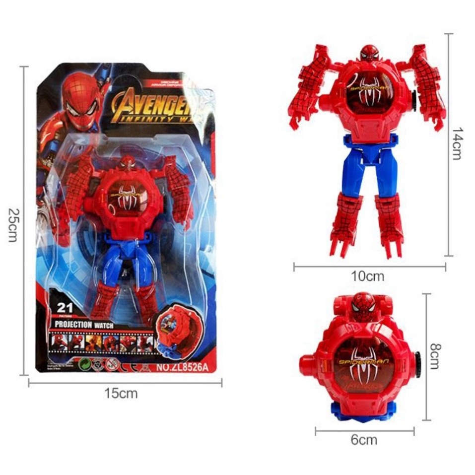 Đồng hồ điện tử chiếu hình Spiderman Đeo Tay Cho Bé
