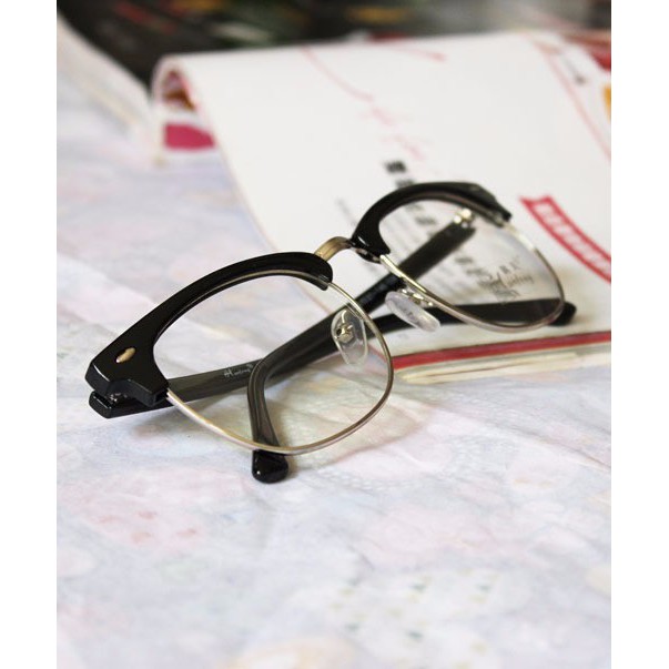 Gọng Kính nửa gọng unisex thời trang nam nữ 0 độ B104 | BigBuy360 - bigbuy360.vn