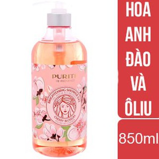 Sữa tắm Purité chiết xuất hoa anh đào, Ô liu chai 850ml