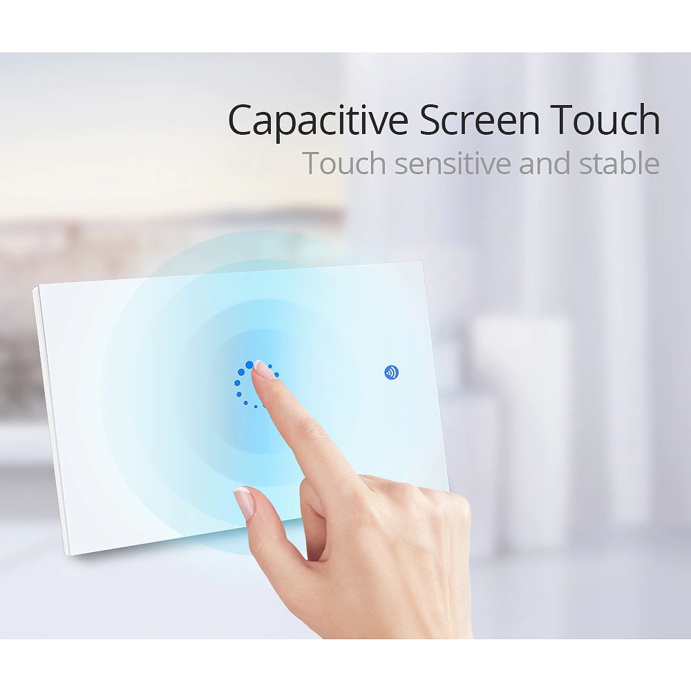 Công Tắc Sonoff Touch Cảm Ứng Âm Tường 2 Kênh Điều Khiển Wifi T1 US 2C