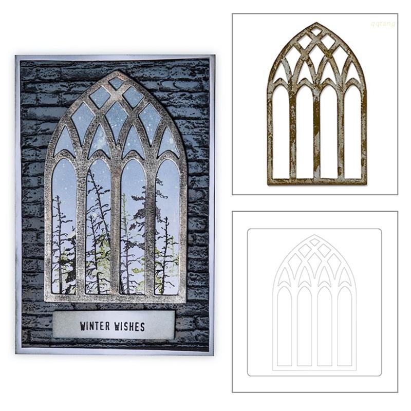 QQ Khuôn Cắt Giấy Kim Loại Họa Tiết Cửa Sổ Độc Đáo Dùng Trang Trí DIY