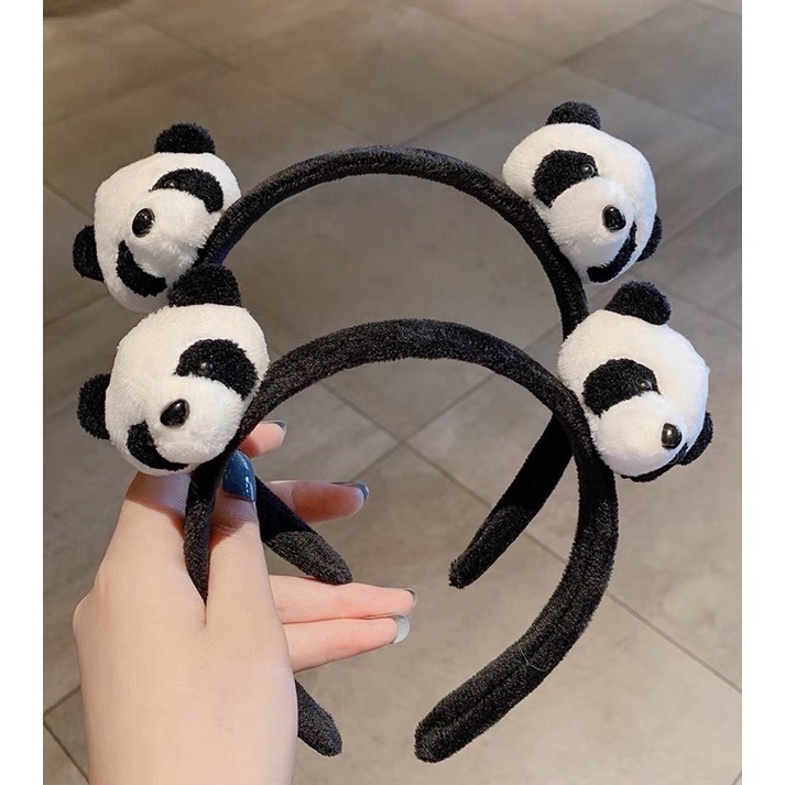 Băng đô cài tóc, bờm tóc hình thú 3D hàn quốc hình gấu trúc