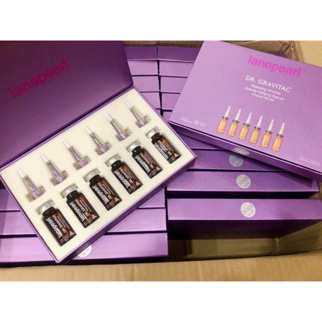 SET Serum Tế Bào Gốc Lanopearl Dr Gravitac Relaxing Wrinkle Ampoule Gift Set