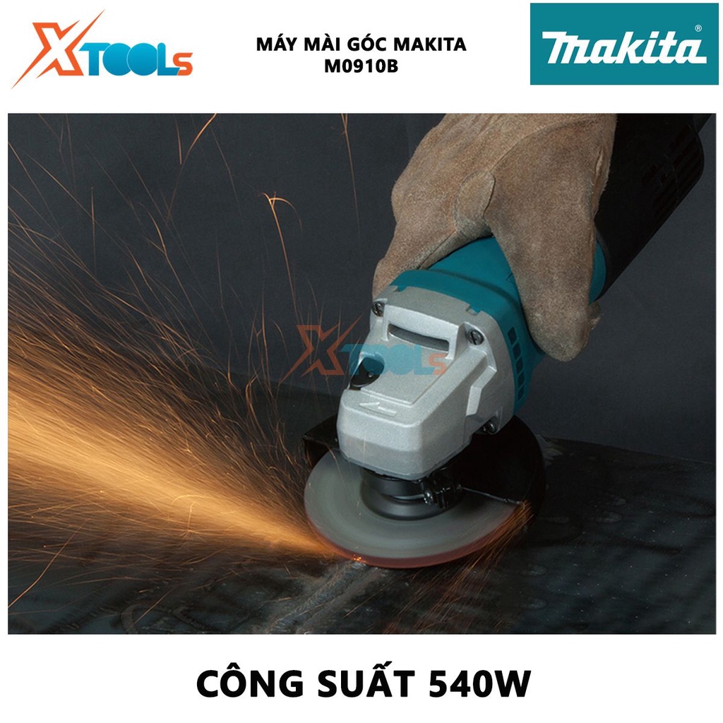 Máy mài góc Makita M0910B | máy mài cầm tay công tắc đuôi công suất 540W tốc độ không tải 12000 rpm đường kính lưỡi mài