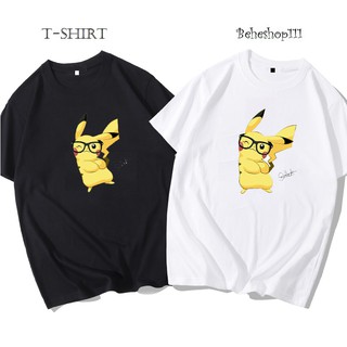 Áo phông nam nữ họa tiết pikachu dễ thương rộng vải dày mịn phong cách hàn quốc BH100620214