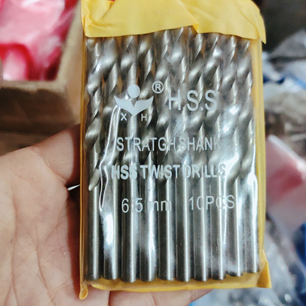 10Mũi khoan gỗ 6.5mm, dùng khoan gỗ, khoan tôn, lắp máy khoan cầm tay phổ thông (SS3618)