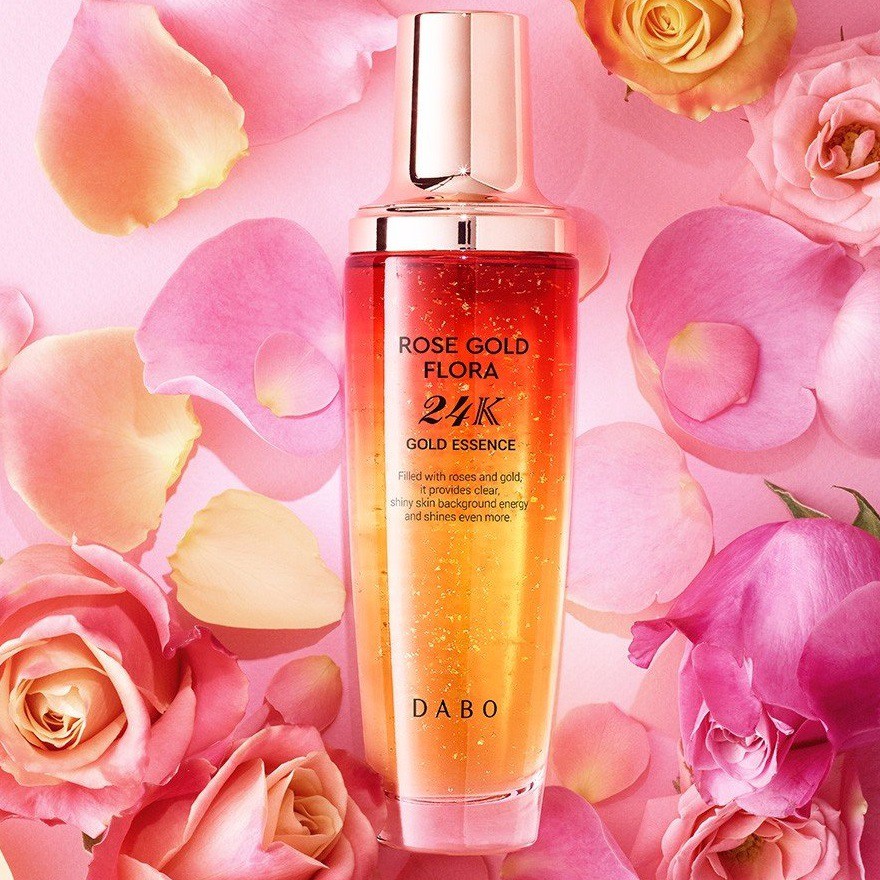 Serum tinh chất trắng da mặt, giúp căng cơ trẻ hóa da DABO Rose Gold Flora 24k Gold Essence Hàn 130ml - HÀNG CHÍNH HÃNG.