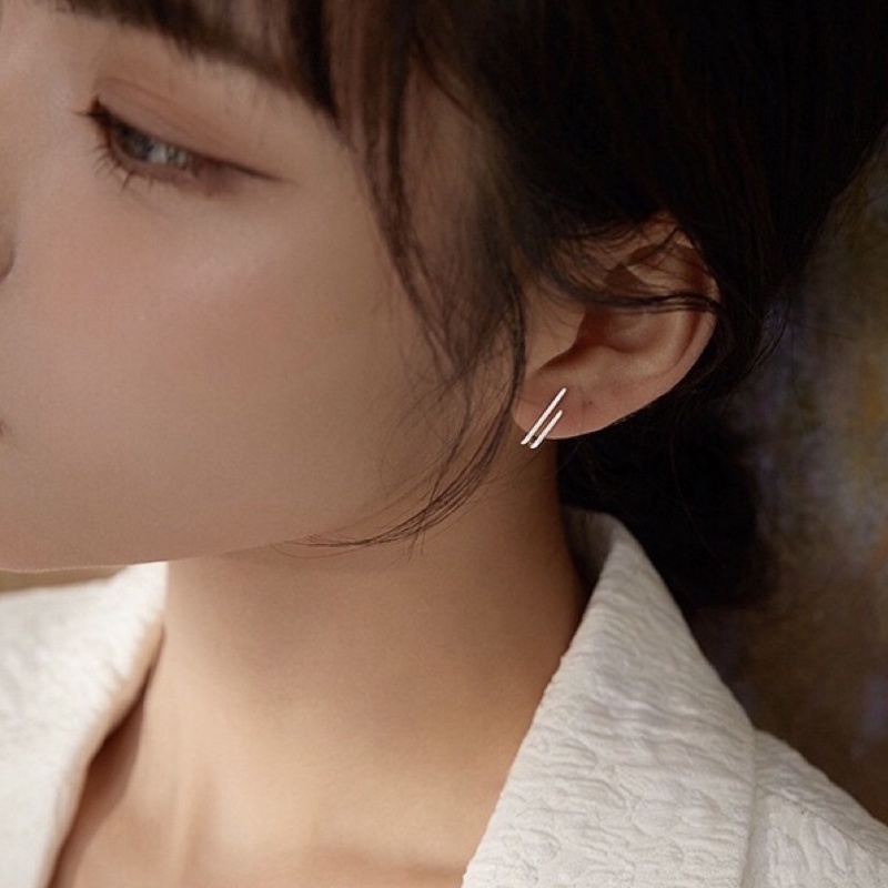 Khuyên tai bạc s925 thiết kế đơn giản