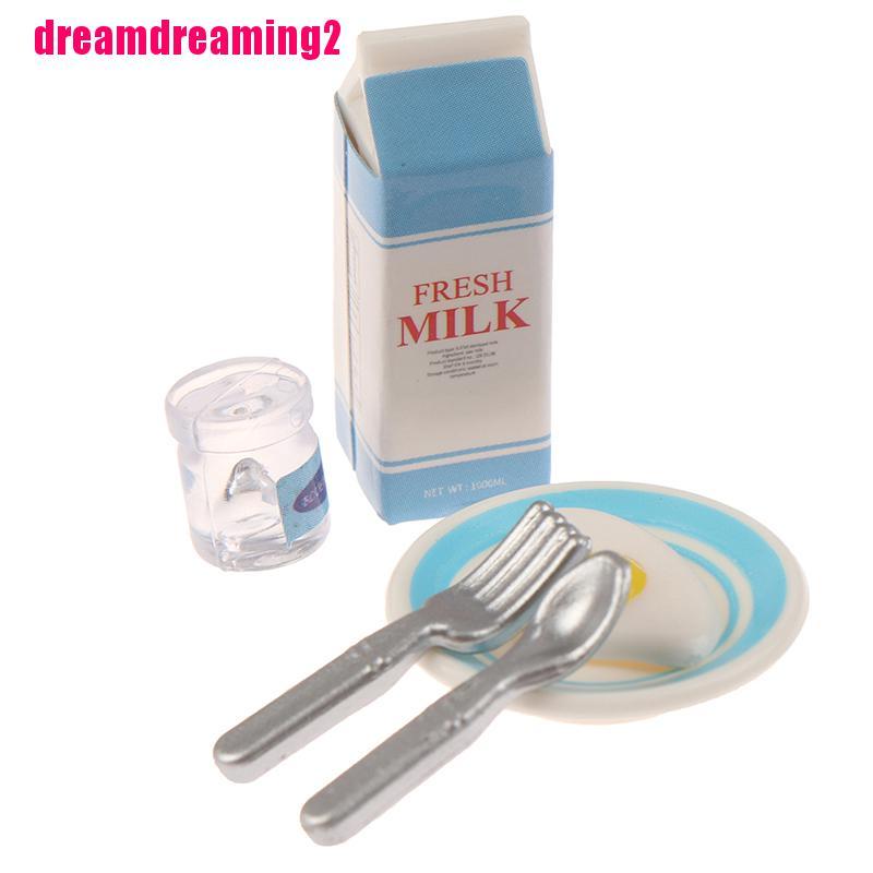 Bộ 6 Trứng Và Sữa Mini Trang Trí Nhà Bếp Búp Bê