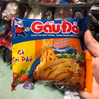 Mì Gấu Đỏ Hương Vị Gà Sợi Phở-Vị Thịt Bằm-Vị Chay Rau Nấm (combo 5 gói)