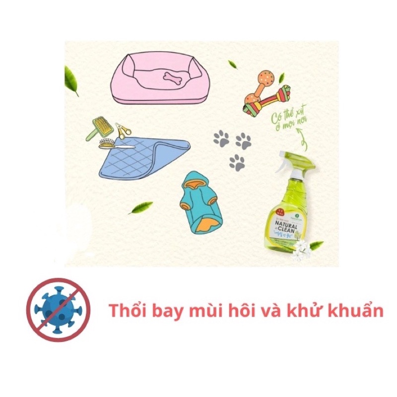 Xịt khử mùi thú cưng diệt khuẩn Natural Clean
