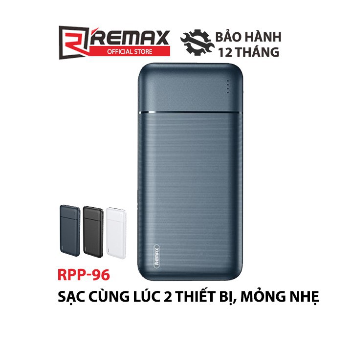 Pin Dự Phòng 10000mah Remax RPP-96 Garie Series Fast Charing 2.1A tích hợp 2 cổng USB HAGU.