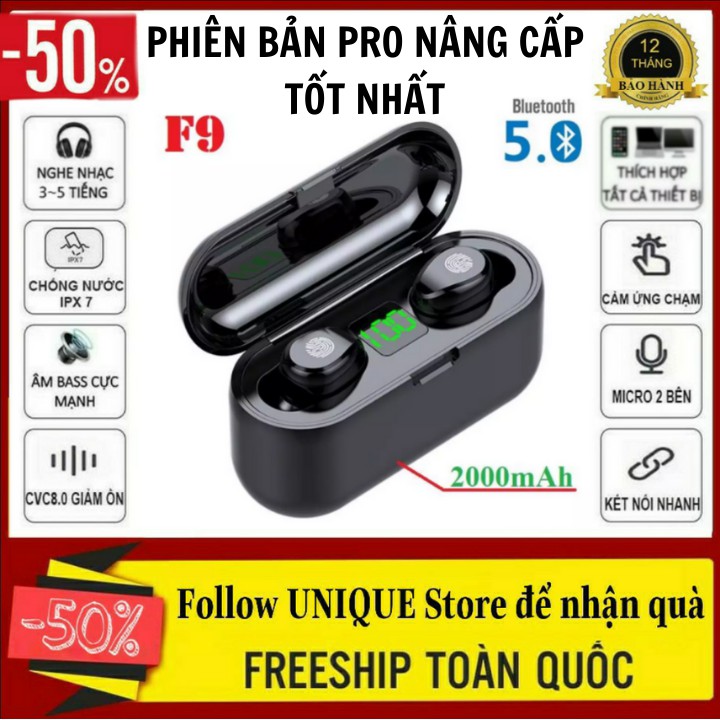 Tai nghe Bluetooth AMOI F9 PRO Nút Cảm Ứng Cực Nhạy, Bluetooth 5.0 Chống Kháng Nước Cực Tốt | BigBuy360 - bigbuy360.vn