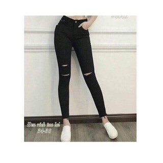 Quần jeans đen nữ cạp cao co dãn