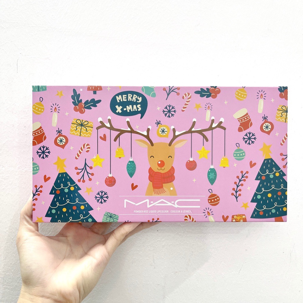 MAC Matte Lip Glaze Lipstick Sample Christmas Edition 6-Piece Set Moisturizing Color Box 1.8ml*6 Son Môi Dưỡng Ẩm Thương Hiệu