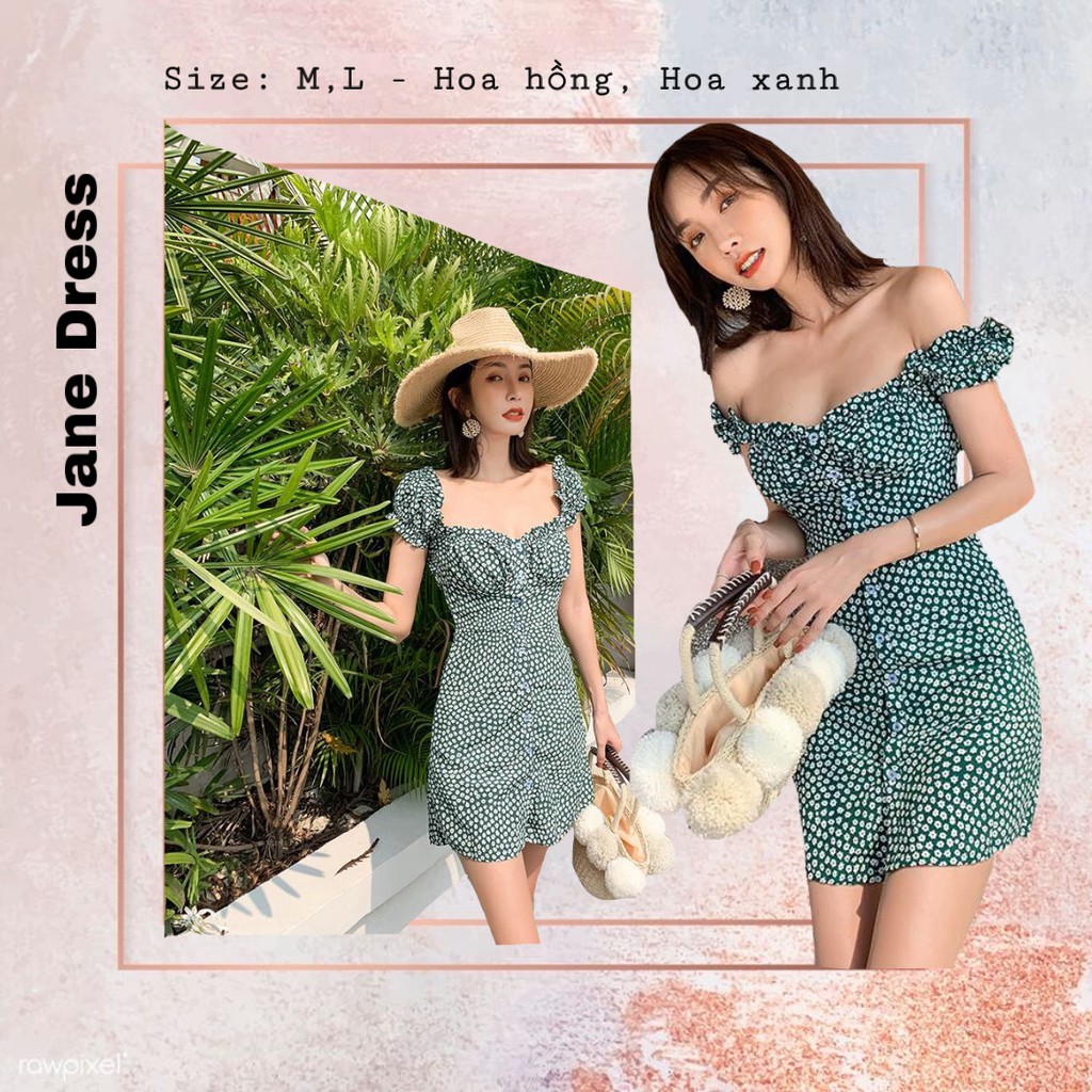 [ẢNH THẬT Ở CUỐI] Đầm hoa nhí bèo ngực