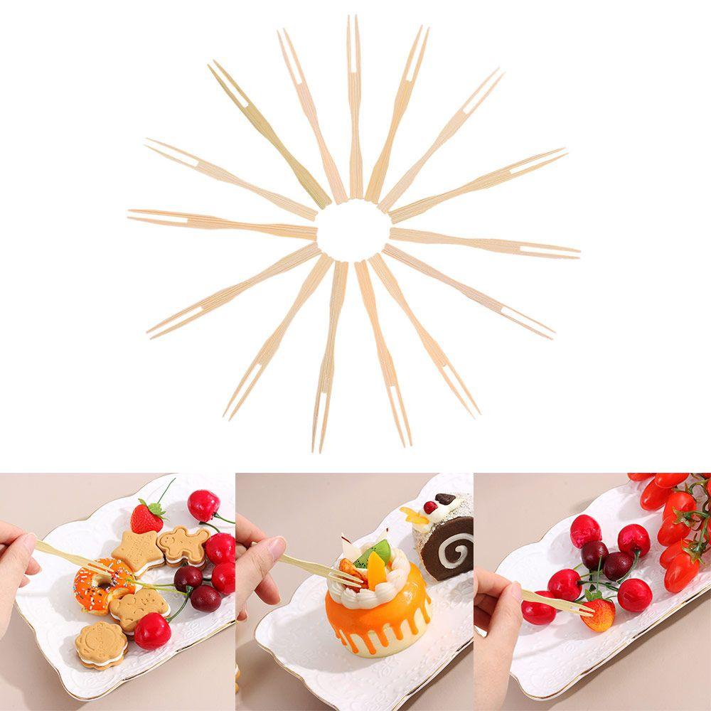 LEISURE Set 100 Nĩa Tre Ăn Trái Cây Dùng Một Lần