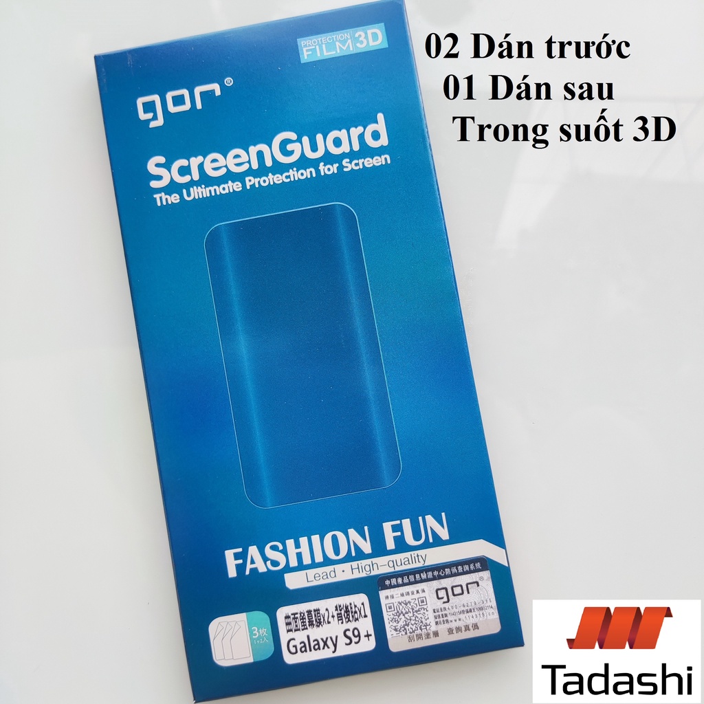 Bộ 4 Miếng Dán Dẻo Gor Samsung S9, Galaxy S9 Plus  Dán Full Màn 3D, Trong Suốt Bo Viền Cong - Chính Hãng Gor