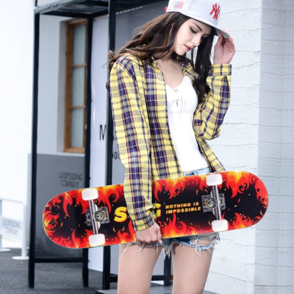 Ván Trượt Thể Thao ⚡FREE SHIP⚡ Ván Trượt  Skateboard Gỗ Phong 7 Lớp, Mặt Nhám Cao Cấp