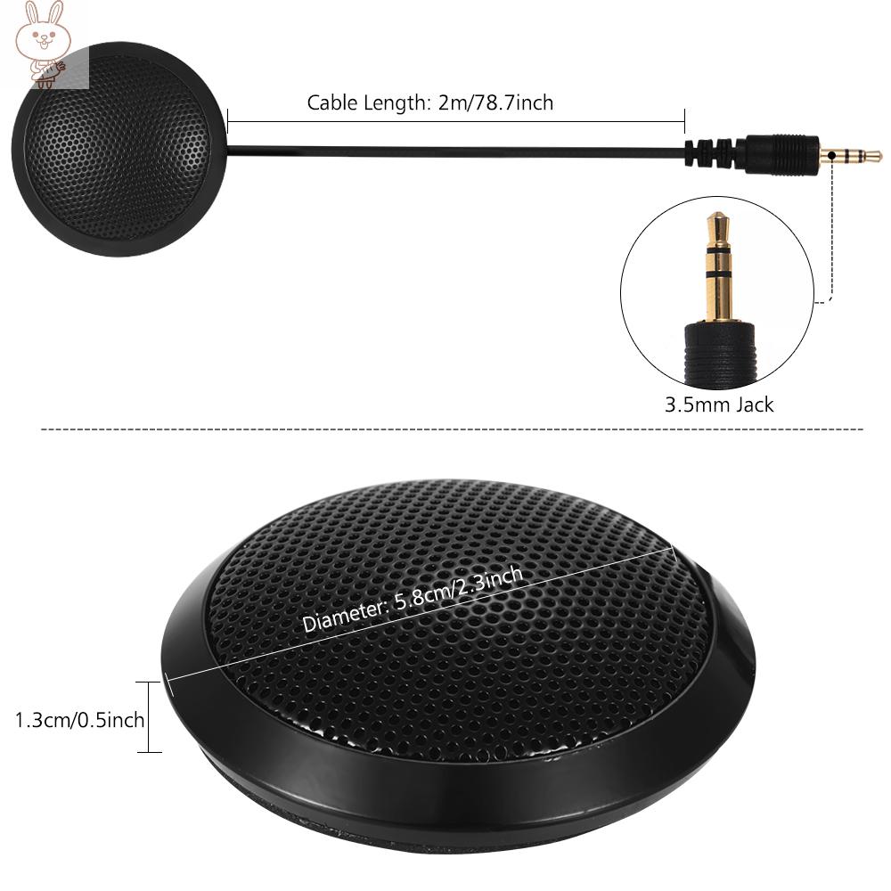 Only♥Desktop Omni-directional Microphone with 3.5mm Jack for Desktop Computer Recorder Pen Portable High Sensitivity Mic Cable Length 2m for Video Conference Meeting Internet Webcast