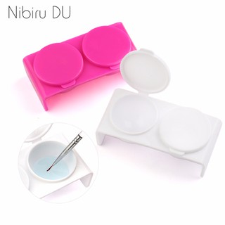 Hộp đựng bát đĩa đôi Hộp đựng móng tay Bát nhựa có nắp Thiết bị nghệ thuật Nail Polish Display