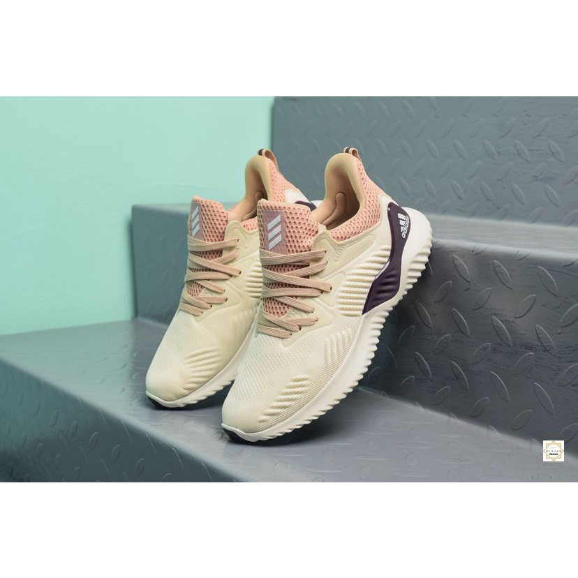 Giày Thể Thao Sneaker Nam Nữ Alphabounce Beyond 2018 Cream Deep Red Kem Gót đỏ đậm Cực Êm Thoáng Khí  Clever Man Store