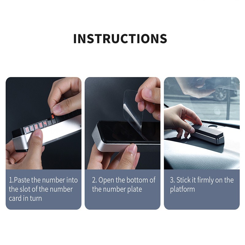 Bảng thông báo số điện thoại chủ xe có phản quang thiết kế sang trọng thông minh dùng trên xe ô tô - Baseus | BigBuy360 - bigbuy360.vn