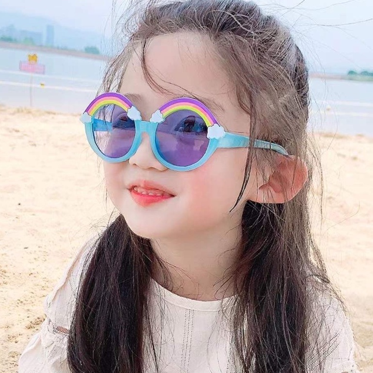 Kính mát gọng tròn Nina Kids bằng nhựa PC màu sắc ngọt ngào cho bé 3-10 tuổi