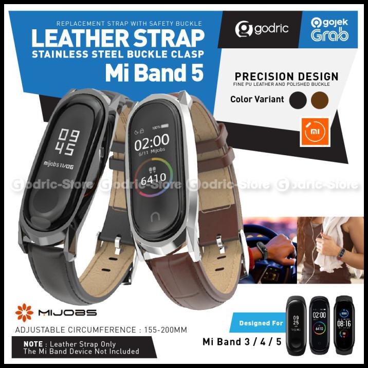 Dây Đeo Da Có Nam Châm Màu Nâu Cho Xiaomi Mi Band 3/4