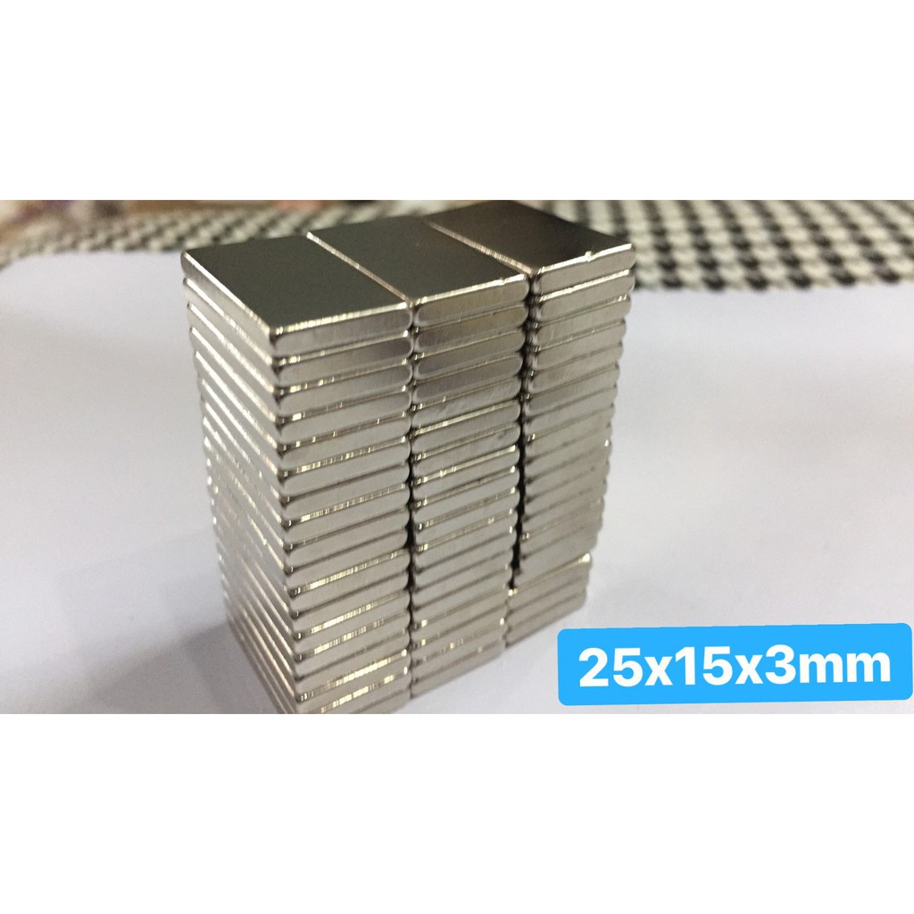 Nam châm viên đất hiếm 25x15x3mm