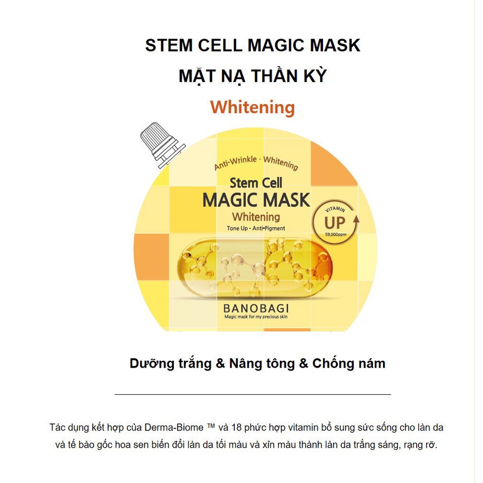 Mặt Nạ ngủ Gel Dưỡng Ẩm, Trắng Da BANOBAGI Stem Cell Magic Mask 23ml