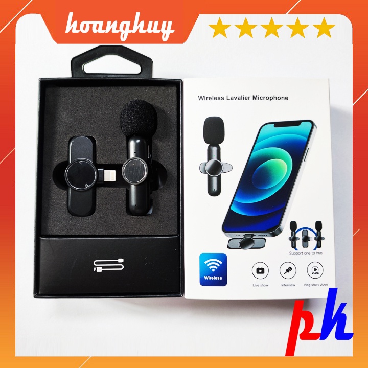 Micro thu âm không dây K3 cổng Lighting/ usb Type-c phù hợp để phát trực tiếp/ quay video/ ghi âm