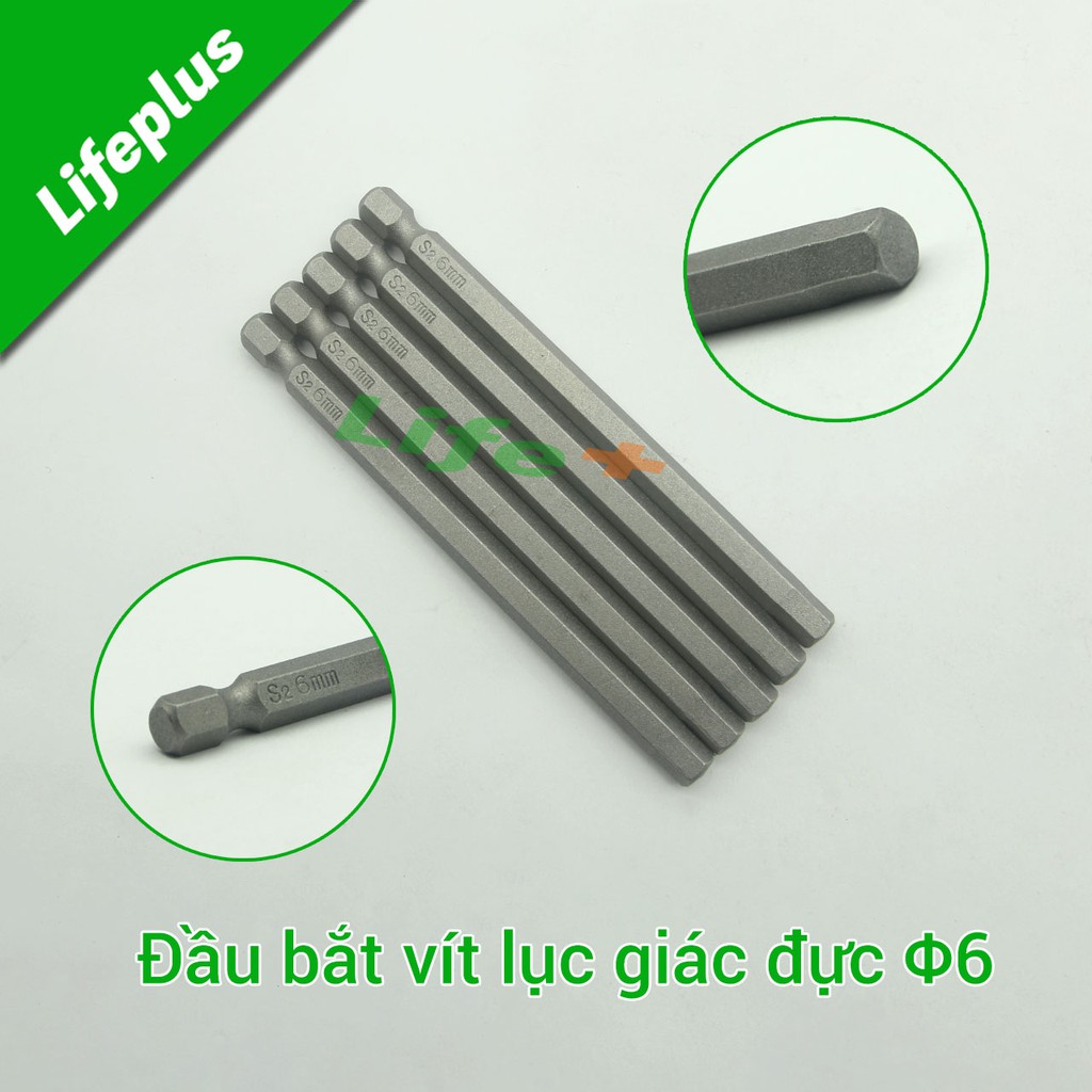 Đầu bắt vít lục giác đực chuôi lục thép S2