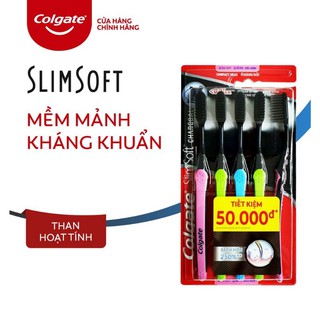 Lô 5 bàn chải đánh răng colgate slimsoft than hoạt tính