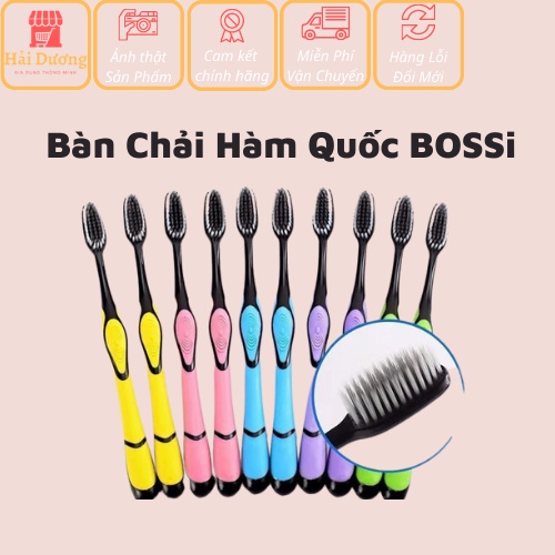 Bàn Chải Đánh Răng Hàn Quốc BOSSi,được làm từ Than Tre tốt cho Sức Khỏe, Lông Mềm Cán Chắc dùng cực thích.
