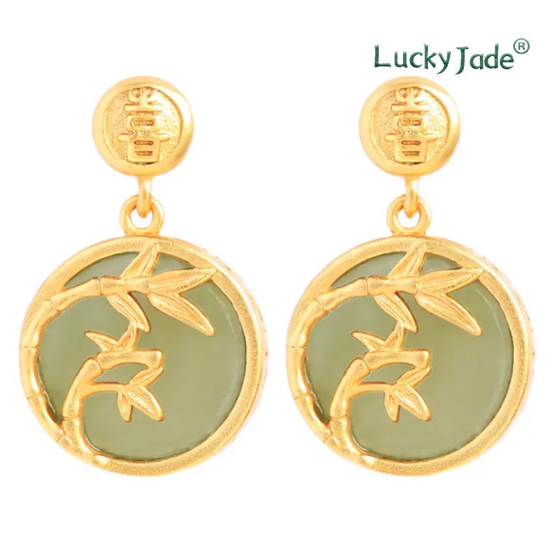 Bông Tai Bạc S925 Bạc Sterling Ngọc Lục Bảo Thời Thượng Có Khóa Cài Cao Cấp Cho Nữ