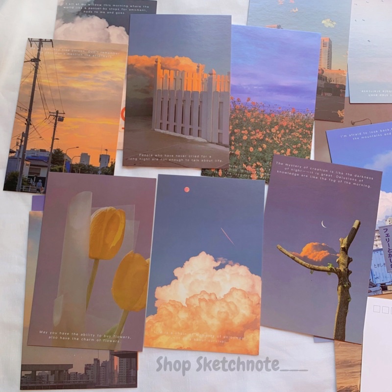 Postcard phong cảnh hoàng hôn bưu thiếp trang trí tường phòng ngủ PC00105