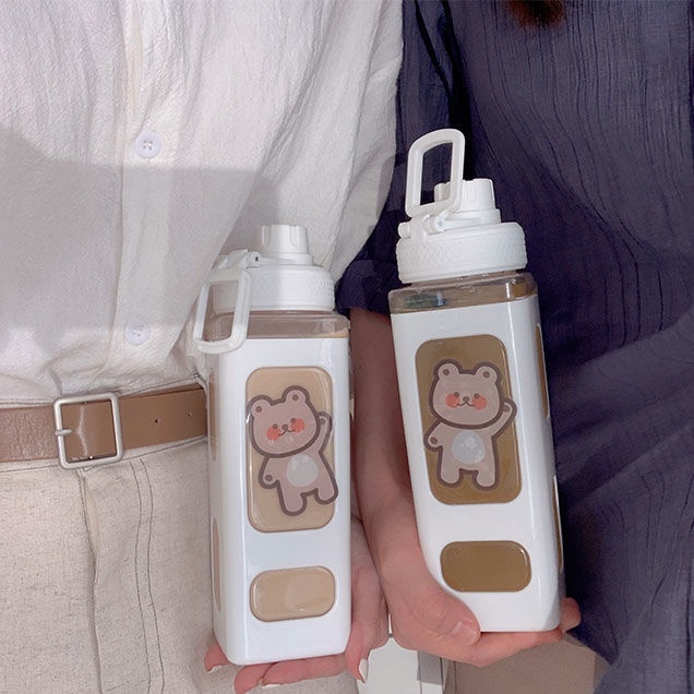 Bình Nước Dung Tích 700ml/900ml Kèm Ống Hút Tiện Dụng Cho Học Sinh
