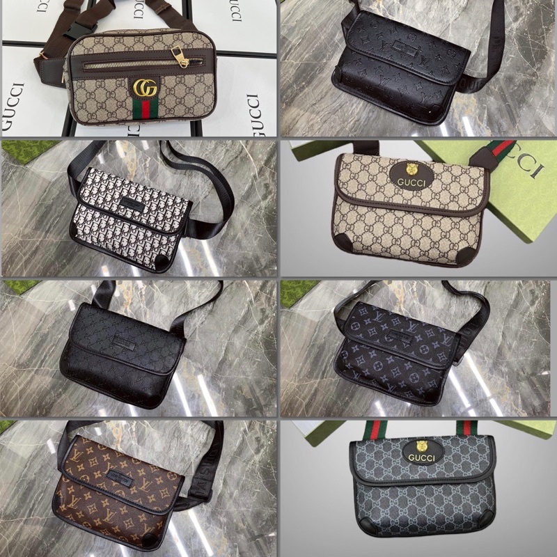 Túi Đeo Chéo LV , DIOR , GUCCI , Fullbox hộp giấy + thẻ Hàng supper , Chất liệu da mềm mọi không bung tróc