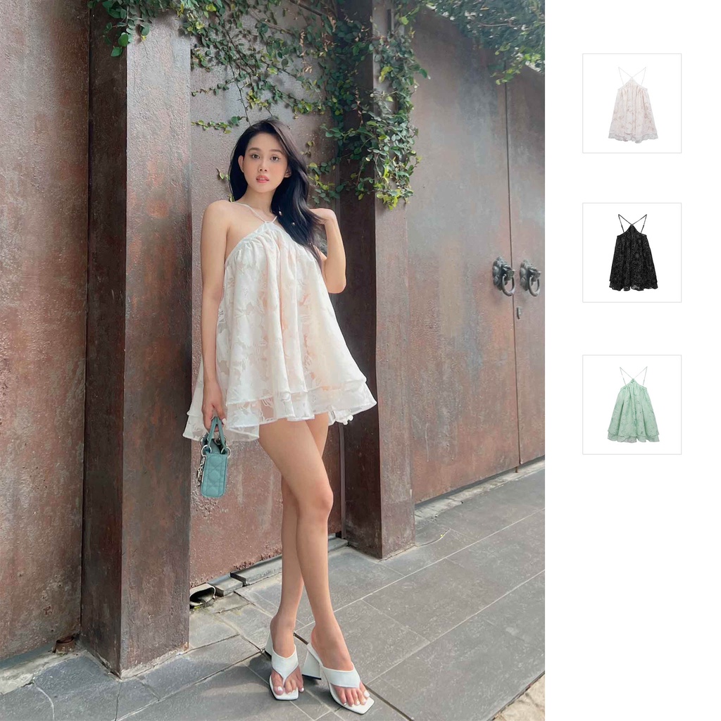 Đầm Nữ Babydoll 2 Layers Strappy , Chất Lưới Dẻo Thoải Mái , WDN000102,SOMEHOW
